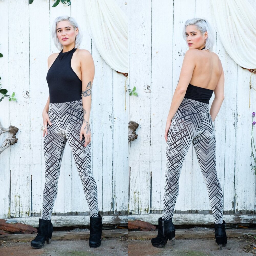 New Silver Velvet Leggings - Warrior Within Designs